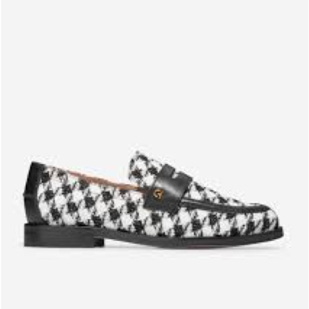 Cole Haan Women's Lux Pinch Penny Loafer in Houndstooth 9.5
